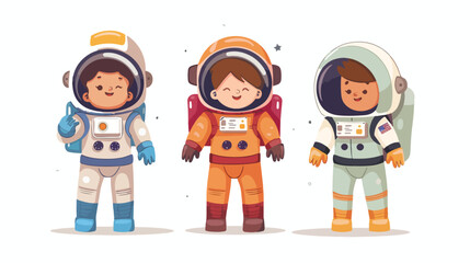 Child astronaut in a spacesuit. Kid. Childrens illustration