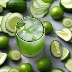 A refreshing cucumber cooler cocktail with cucumber slices3
