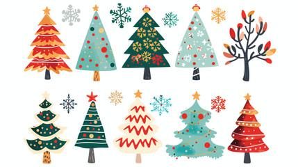 Christmas tree. Flat isolated illustration on white background