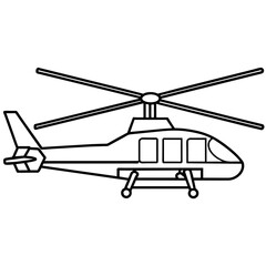 military helicopter isolated on white