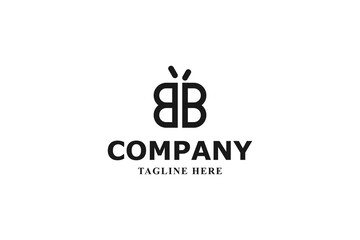 letter b b and butterfly logo © Bayu