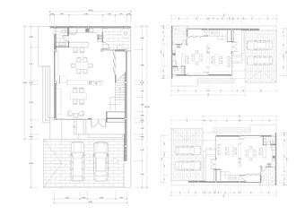 Floor plan designed building on the drawing.