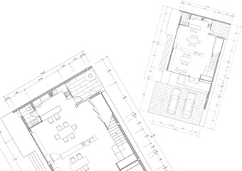 Floor plan designed building on the drawing.