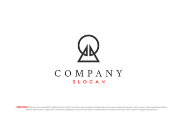 circle and triangle minimal logo