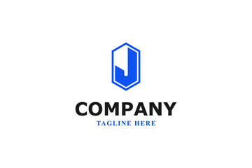 letter j and diamond modern logo