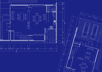 Floor plan designed building on the drawing.