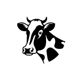 Cow Vector illustration. Stylized Vector Symbol Cow. Holstein Cow.