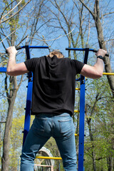 Man during outdoor workout	
