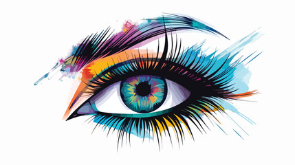Color human graphic vision eye design flat vector isolated