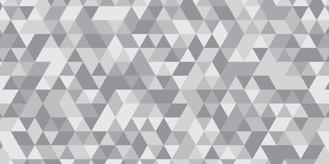 Abstract geometric white and gray grid pattern diagonal background. seamless mosaic and low polygon triangle texture wallpaper. Triangle shape retro wall grid pattern  vector square element.