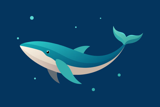 Ilustraci&oacute;n vectorial de una ballena azul