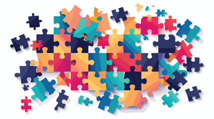 Colorful Puzzle Vector Illustration flat vector isolated