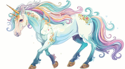 Colorful unicorn vector art illustration Vector illustration