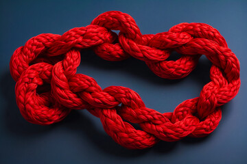 red rope patterned binding on a gray background