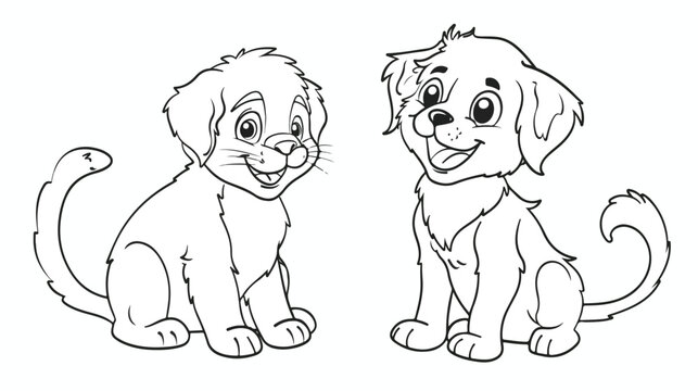 Coloring pages for childrens with funny animals happy