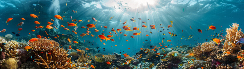 Fototapeta na wymiar Vibrant Coral Reef Ecosystem Underwater