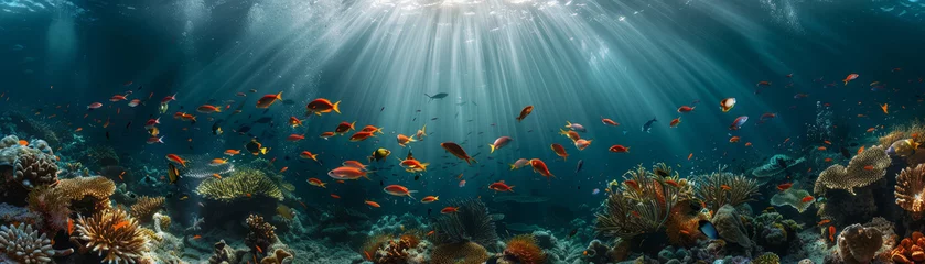 Fototapeten Vibrant Coral Reef Ecosystem Underwater © bajita111122