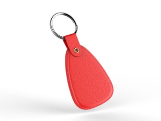 Keychain mock up on isolated white background for branding, 3d illustration.