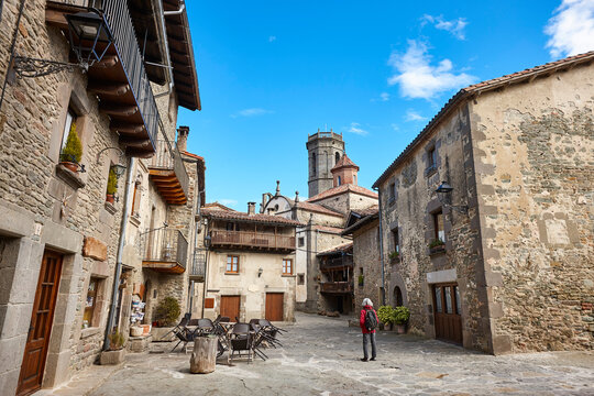 Picturesque medieval catalonian village of Rupit. Barcelona. Spain
