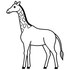 giraffe isolated mascot,giraffe silhouette,giraffe vector,icon,svg,characters,Holiday t shirt,black giraffe drawn trendy logo Vector illustration,giraffe line art on a white background