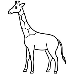 giraffe isolated mascot,giraffe silhouette,giraffe vector,icon,svg,characters,Holiday t shirt,black giraffe drawn trendy logo Vector illustration,giraffe line art on a white background