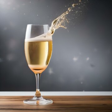 A glass of sparkling champagne with bubbles rising to the top1