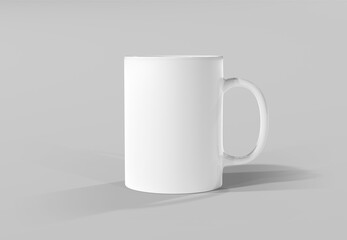 Isolated mug mockup on white. Blank coffee cup template. 3D rendering - 786929255