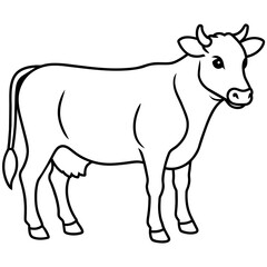 cow isolated mascot,cow silhouette,cow vector,icon,svg,characters,Holiday t shirt,black cow drawn trendy logo Vector illustration,cow line art on a white background