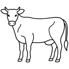 cow isolated mascot,cow silhouette,cow vector,icon,svg,characters,Holiday t shirt,black cow drawn trendy logo Vector illustration,cow line art on a white background