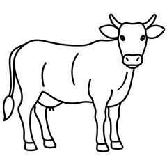 cow isolated mascot,cow silhouette,cow vector,icon,svg,characters,Holiday t shirt,black cow drawn trendy logo Vector illustration,cow line art on a white background