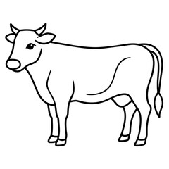 cow isolated mascot,cow silhouette,cow vector,icon,svg,characters,Holiday t shirt,black cow drawn trendy logo Vector illustration,cow line art on a white background
