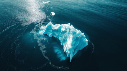 氷山の壮大な景色と温暖化 beautiful glacier and global warming - obrazy, fototapety, plakaty