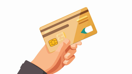 Credit card holding Vector illustration isolated on white