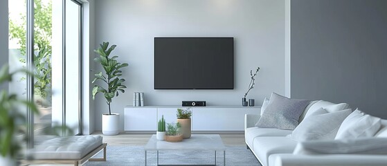 Living room TV with smart technology. 3D model