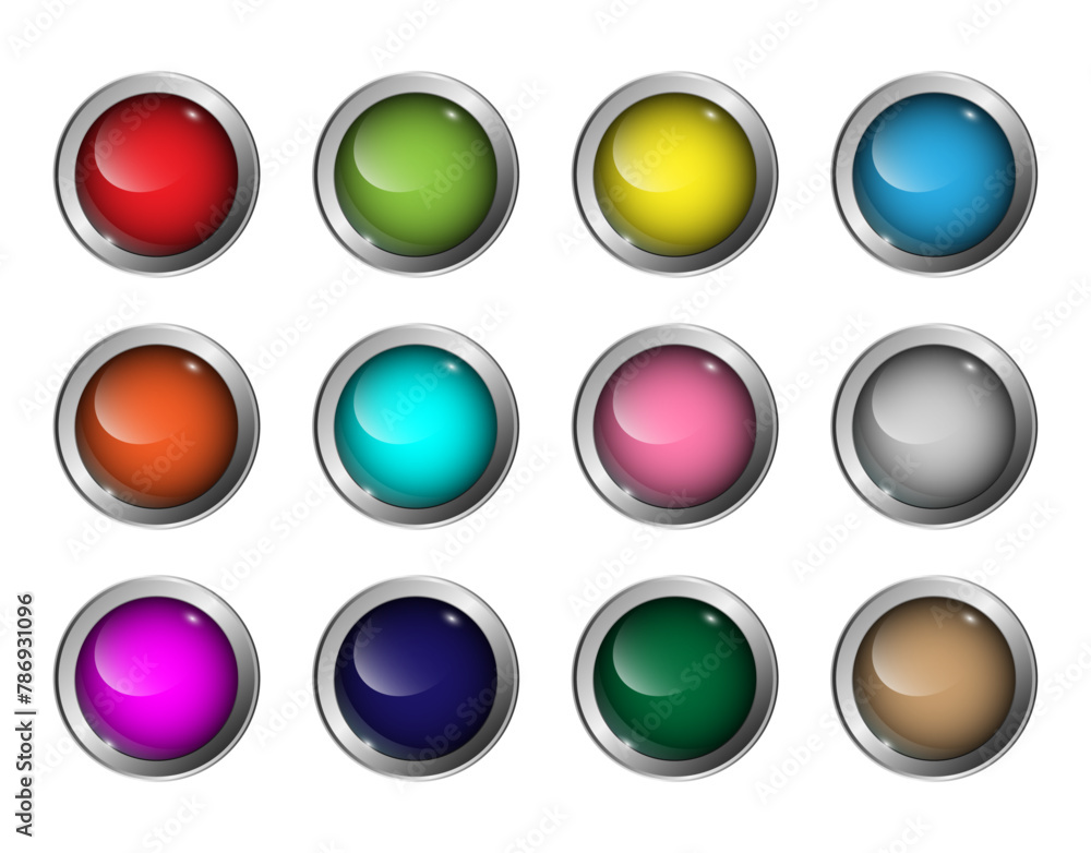 Aufkleber set of colored web buttons.set of modern buttons for web site and ui. vector button illustrations fo