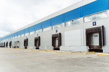 Cargo terminal on the street, delivery center, distribution. Business concept freight transportation