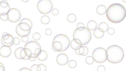 Beautiful Soap bubbles on infinity background, render without background, Isolated set of translucent bubbles, infinite background, 4k blender, render art png.