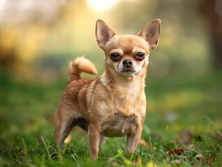 A Chihuahua Dog on the Grass