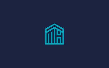 letter mh with house logo icon design vector design template inspiration