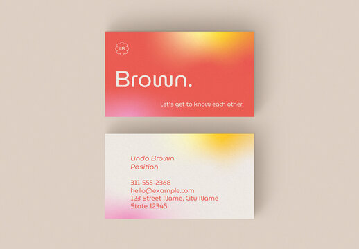 Modern Business Card Layout in Light Colors