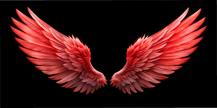 Red    wings, angel wings, visual effect, art, graphics, design, creativity, creative, photo, illustration, 3D, digital art, vector, generated AI, wallpaper