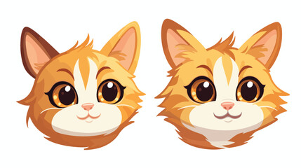 Cute Cat Head Cartoon Vector Illustration. Cat face 