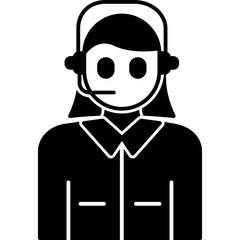 Call center agent girl Icon