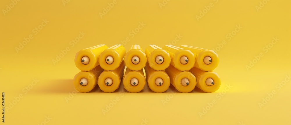 Poster an email address symbol made from yellow pencil. creative idea with a minimal concept. 3d rendering.