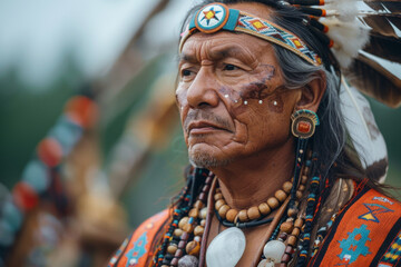 Obraz premium An image of a shaman conducting a private healing session using both crystal grids and modern biofee