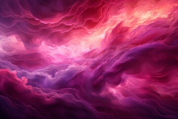 A dramatic scene with stratospheric clouds in a rich burgundy color, moving slowly across a dusky rose sky, evoking depth and emotion - obrazy, fototapety, plakaty