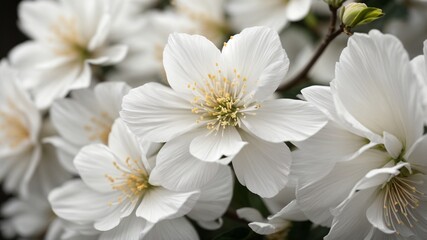 A Tung Blossom in full bloom, its delicate white petals unfurling in intricate detail