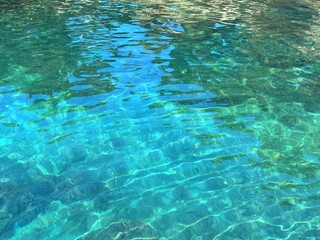 Rippled sea water clear turquoise surface 