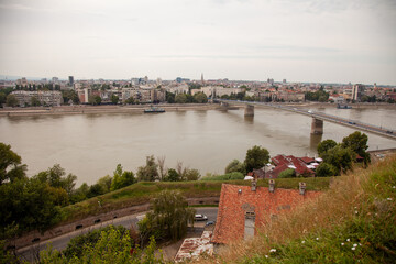 Fototapeta na wymiar Petrovaradin Fortress, on the Danube river, overlooking Novi Sad, Serbia