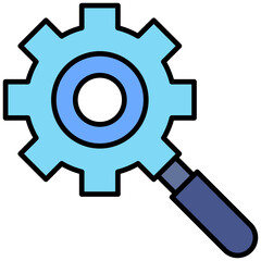 setting, gear, lense, search, tool Icon